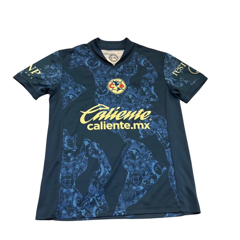 Club America Liga MX 2024/25 Soccer‎ Jersey Mens Small Navy Blue Gold Corona
